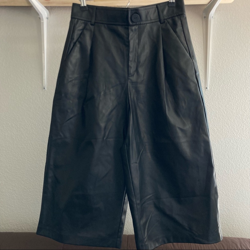 Zara Wide leg faux leather pants